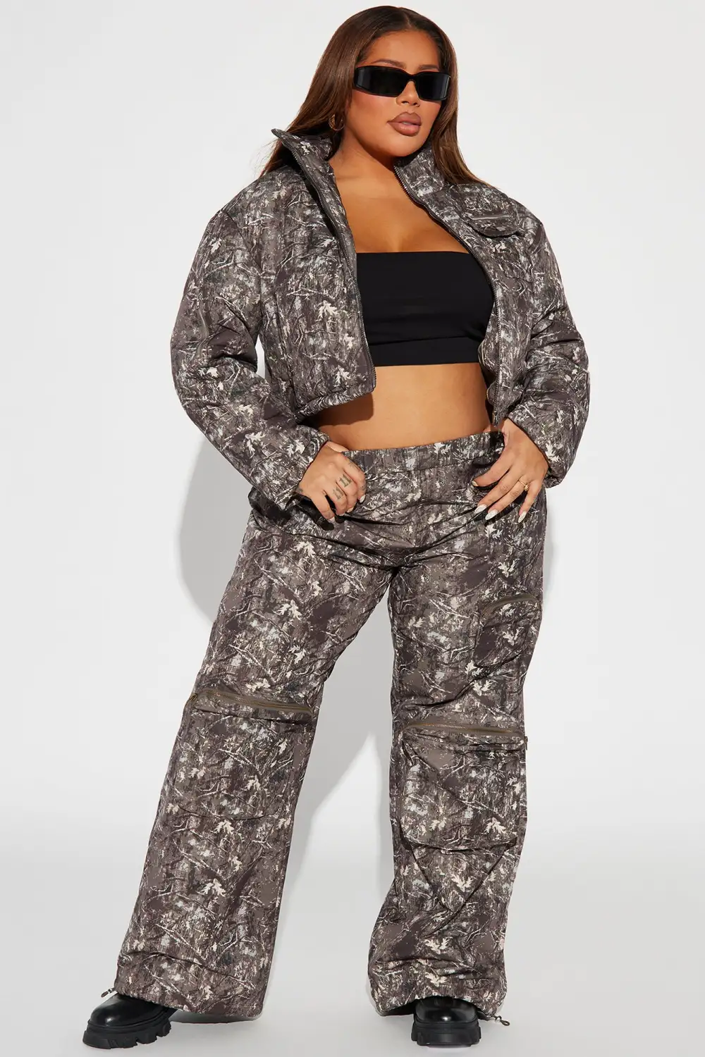 Fearless Hunter Camo Puffer Jacket - Olive/combo-Aldronix