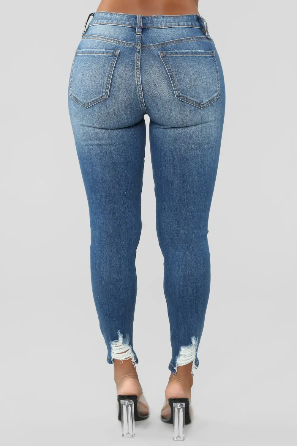 Ego Trip Mid Rise Jeans - Medium Blue Wash-Aldronix