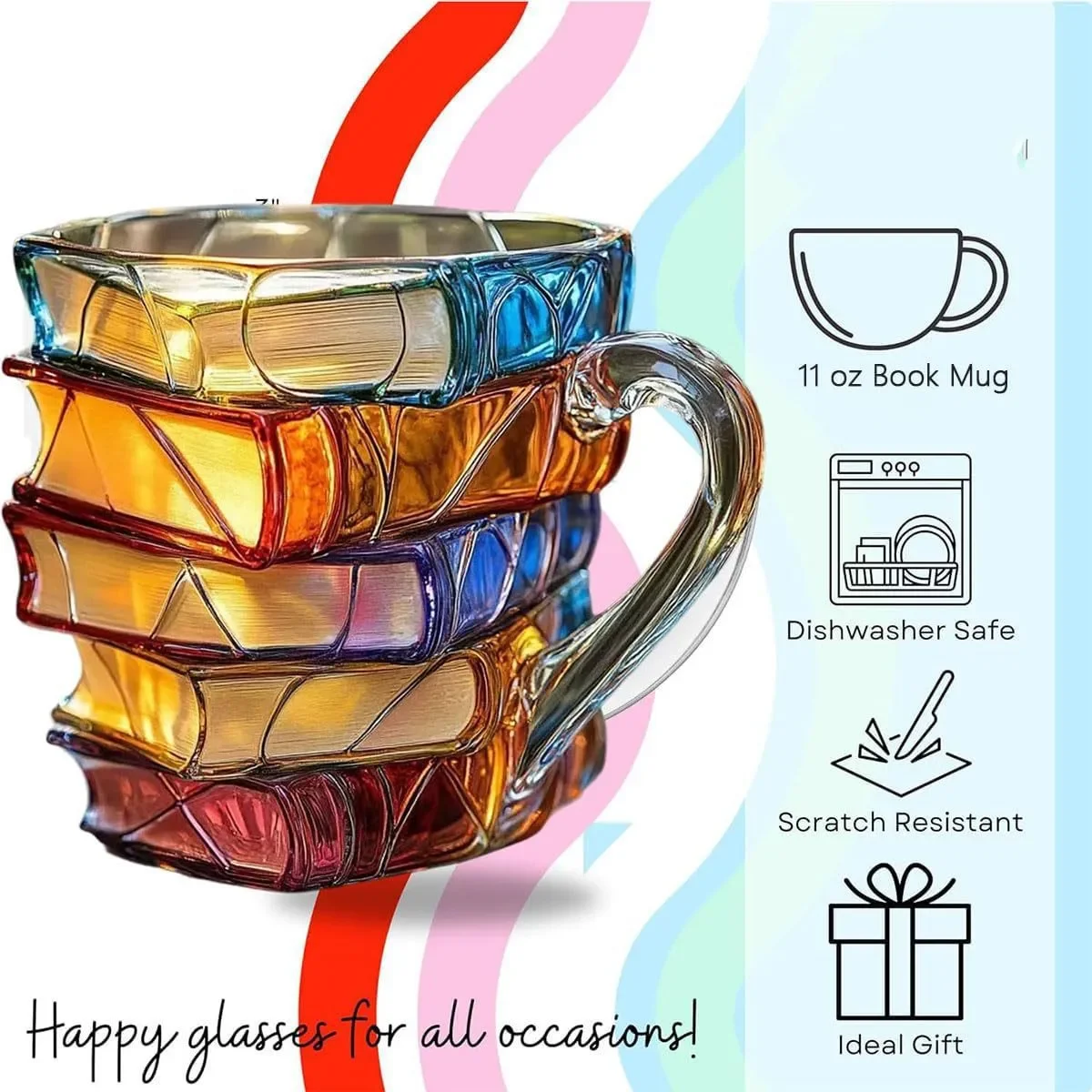 Handmade Painted Book Mug-Aldronix