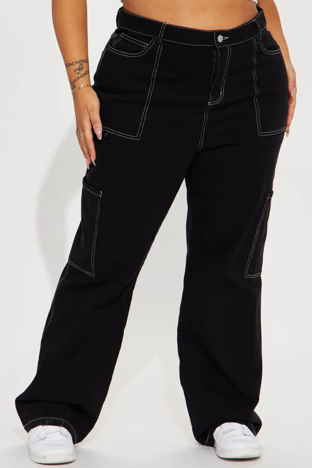 Take A Risk High Rise Utility Jean - Black-Aldronix