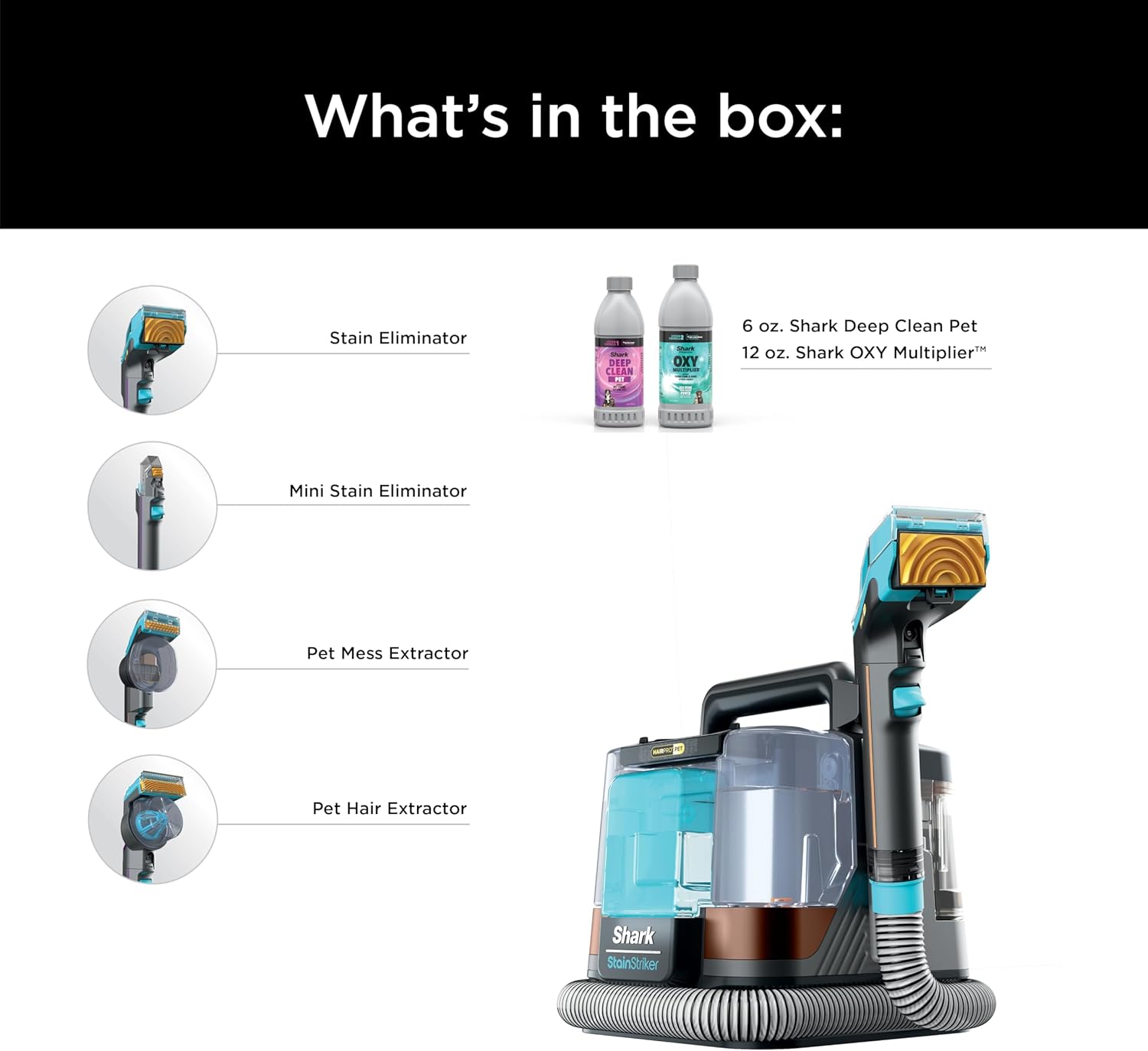 PX201 StainStriker Portable Carpet & Upholstery Cleaner, Spot, Stain, & Odor Eliminator, 3 Attachments, Perfect for Pets, Carpet, Area Rugs, Couches, Upholstery, Cars & More, White-Aldronix