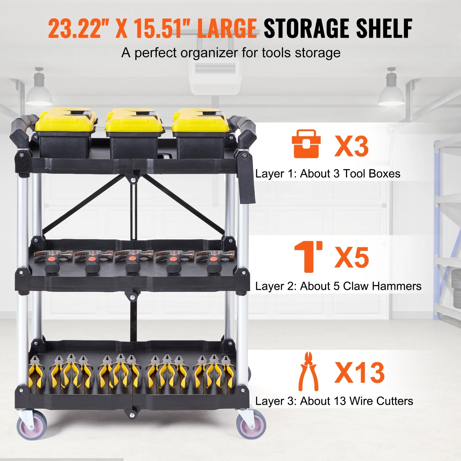 Zusammenklappbarer Rollwagen mit 3 Ebenen, Lagerregal, bewegliches Lückenregal, Servierwagen, schmaler Slide-Organizer für Küche und Bad-Aldronix