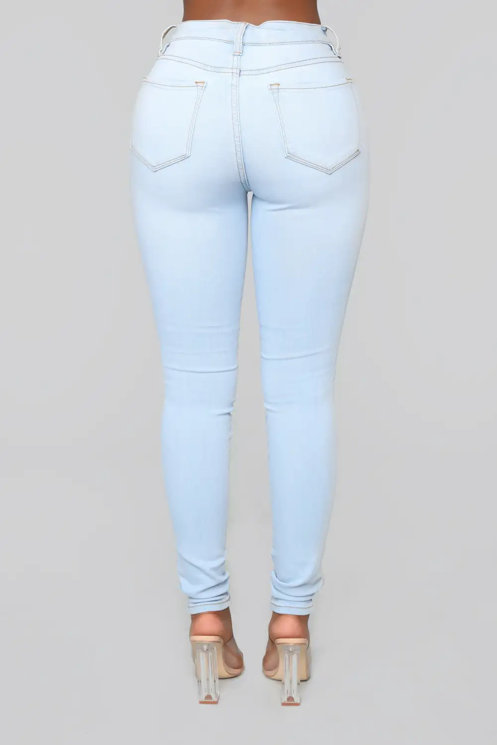Classic Mid Rise Skinny Jeans - Light Blue Wash-Aldronix