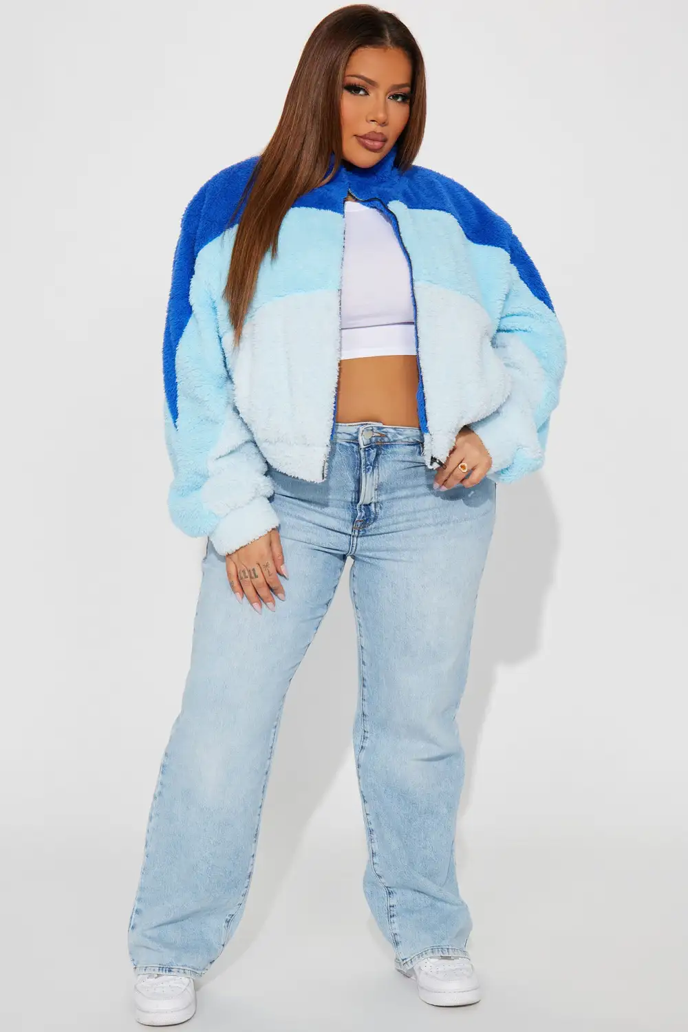 Cozy Little Teddy Jacket - Blue/combo-Aldronix
