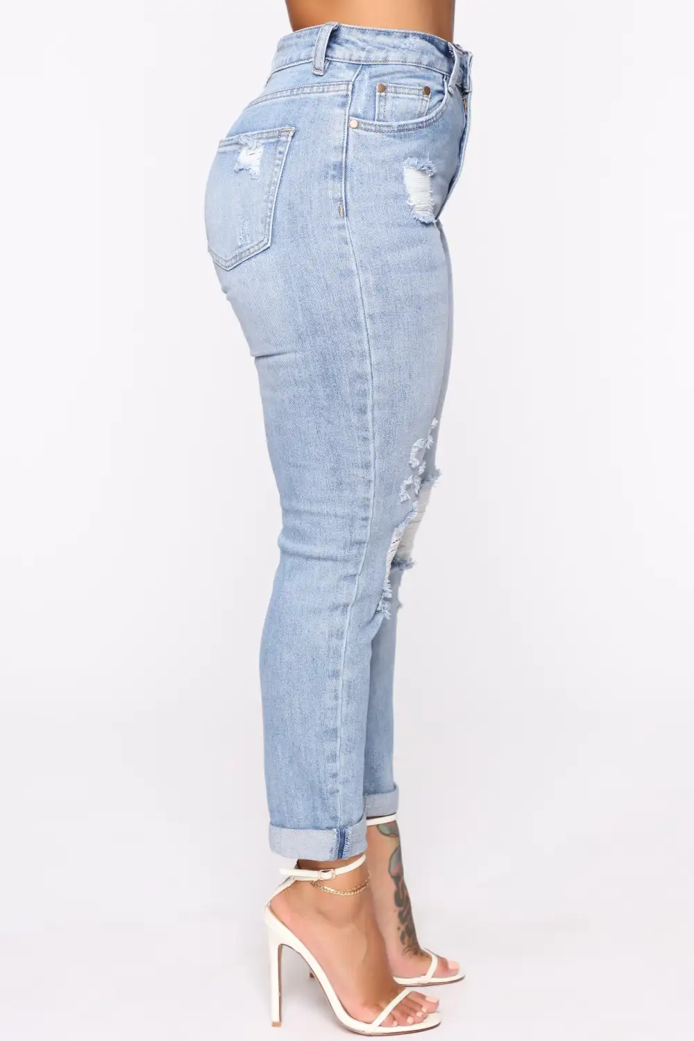Keep Coming Back Boyfriend Jeans - Light Blue Wash-Aldronix
