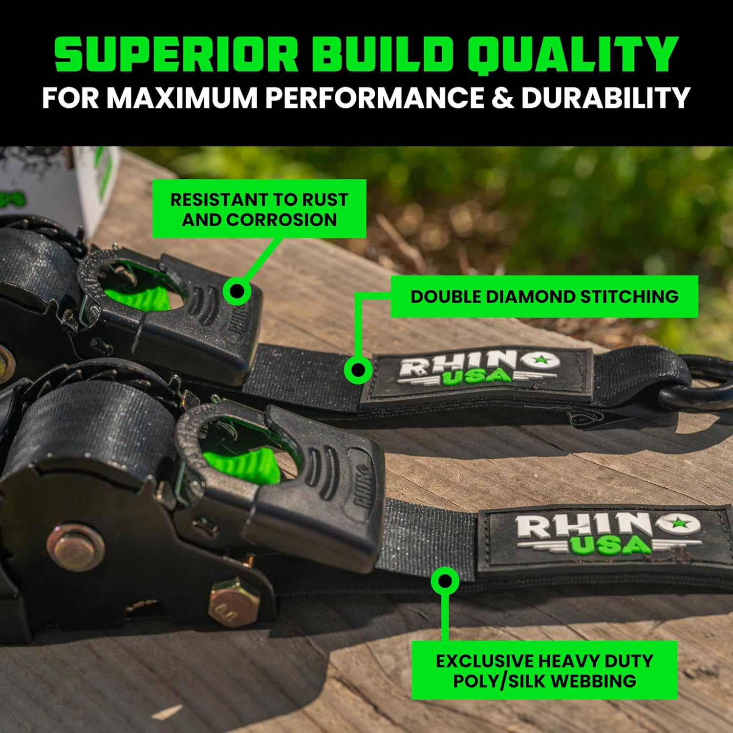 Retractable Ratchet Straps (2-Pack)  (3 lb. Breaking Strength)-Aldronix
