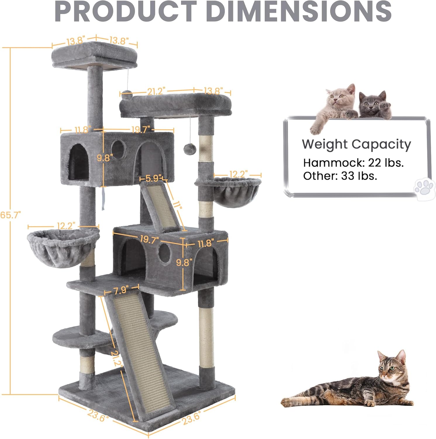 Larger Cat Tree Tower Condo for Indoor Kitties-Aldronix