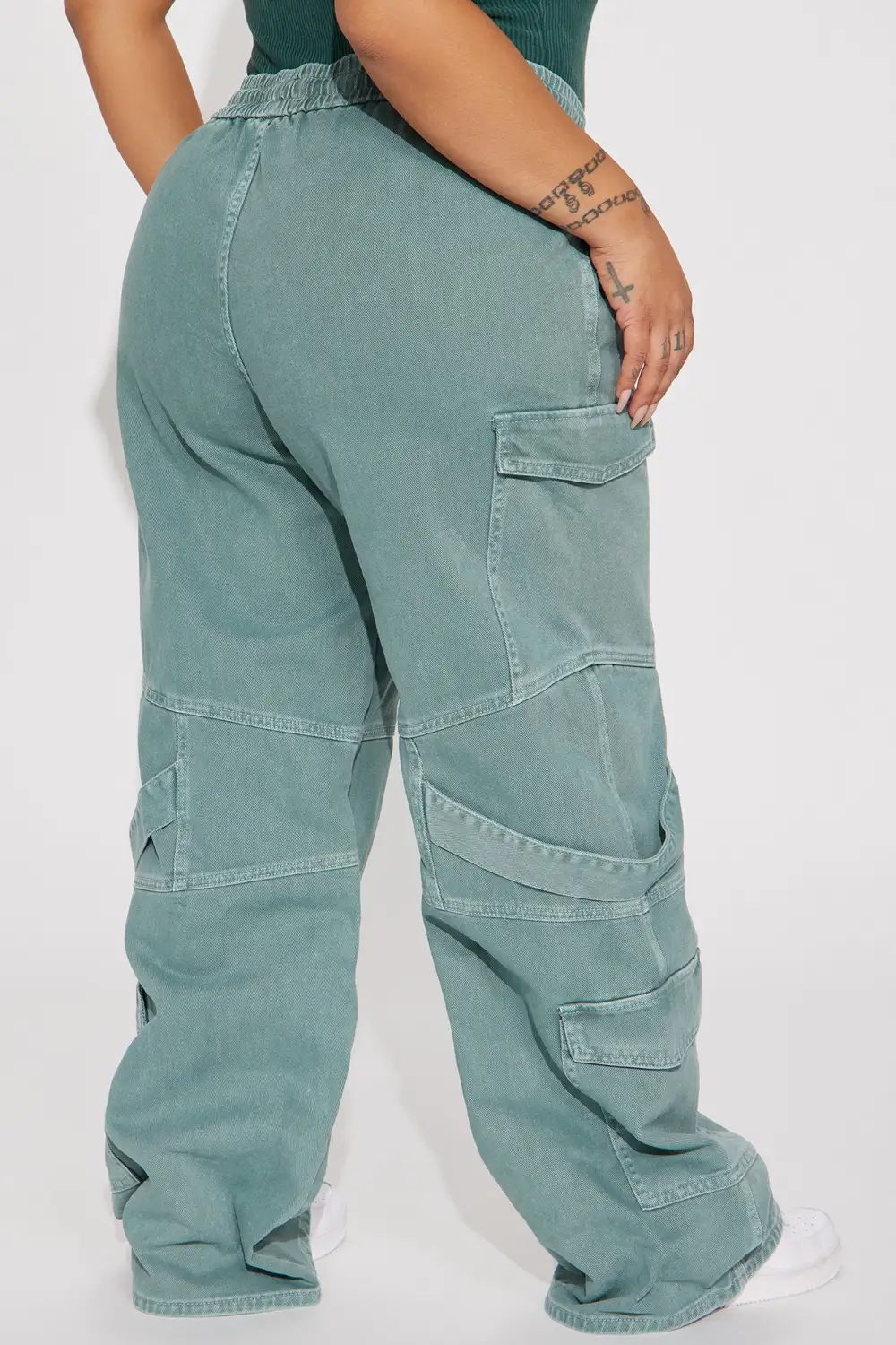 Know What To Do Non Stretch Cargo Jean - Green-Aldronix