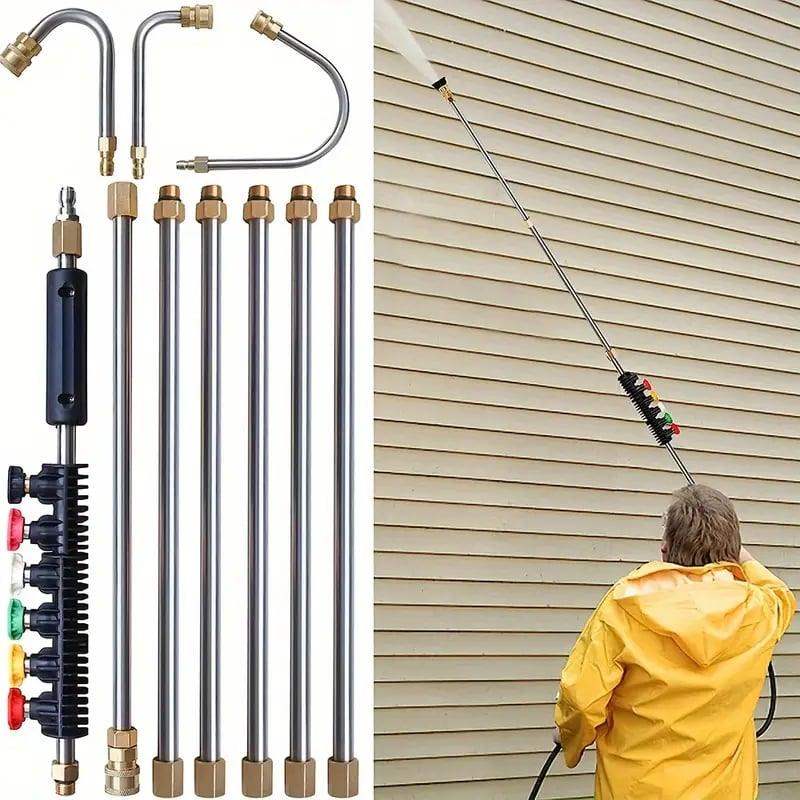 4000 PSI Telescoping High Pressure Washer Wand Set for Gutter & Roof Drainage & Walls Cleaning-Aldronix