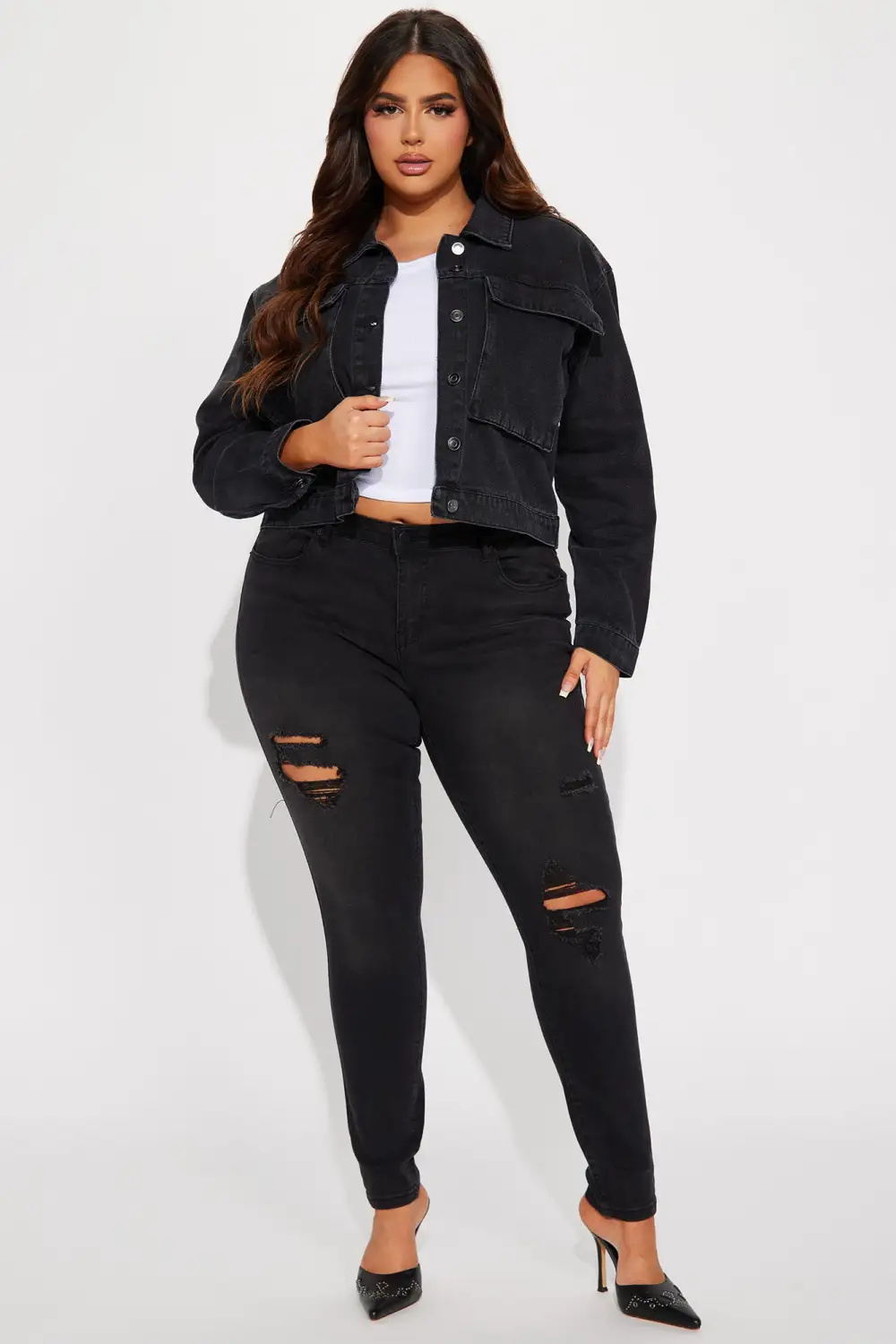 Do It Right Cargo Denim Jacket - Black Wash-Aldronix