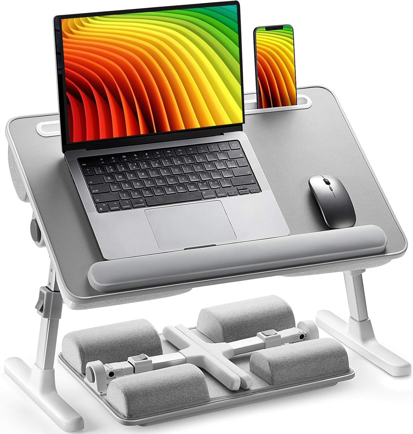 2-in-1 Bed Table & Lap Desk - Soft Cushions-Aldronix
