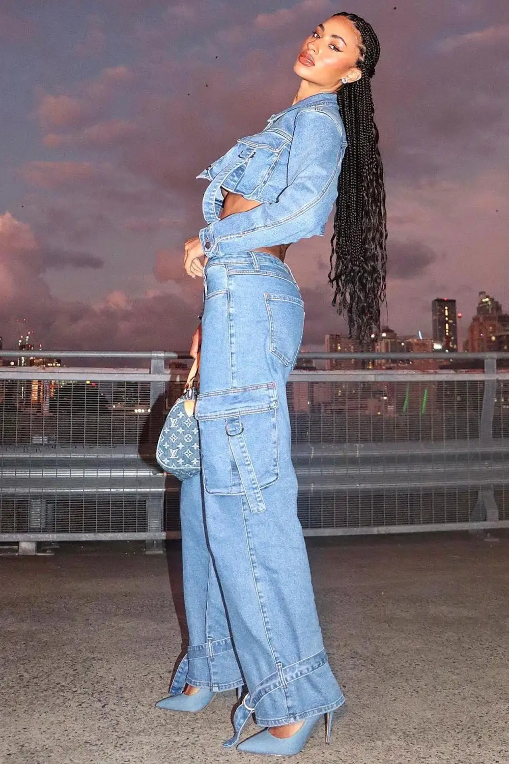 Love Hurts Cargo Denim Jacket - Medium Blue Wash-Aldronix