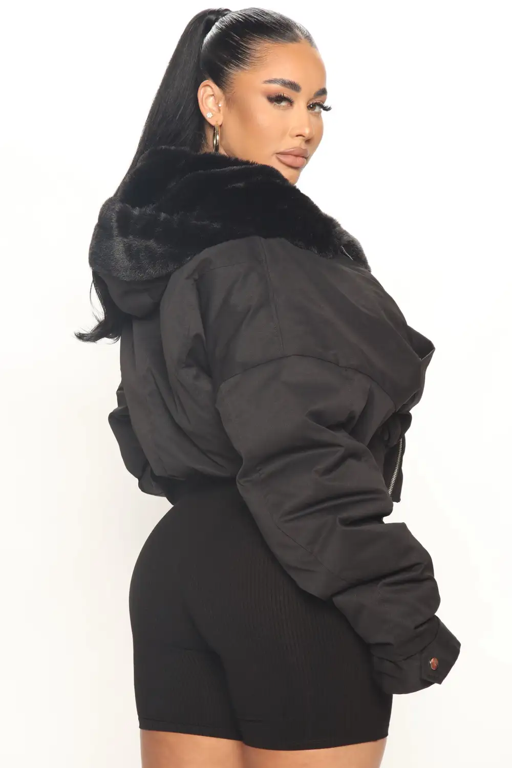 Don't Keep Your Cool Puffer Jacket - Black-Aldronix