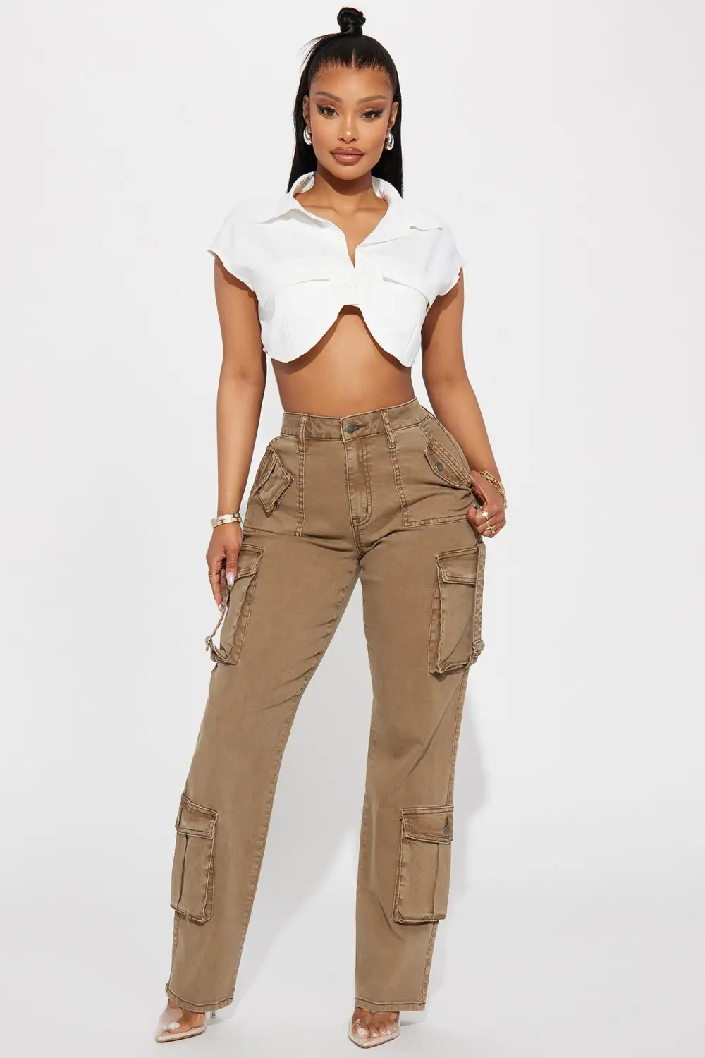 Nothing Left To Say Cargo Jeans - Olive-Aldronix