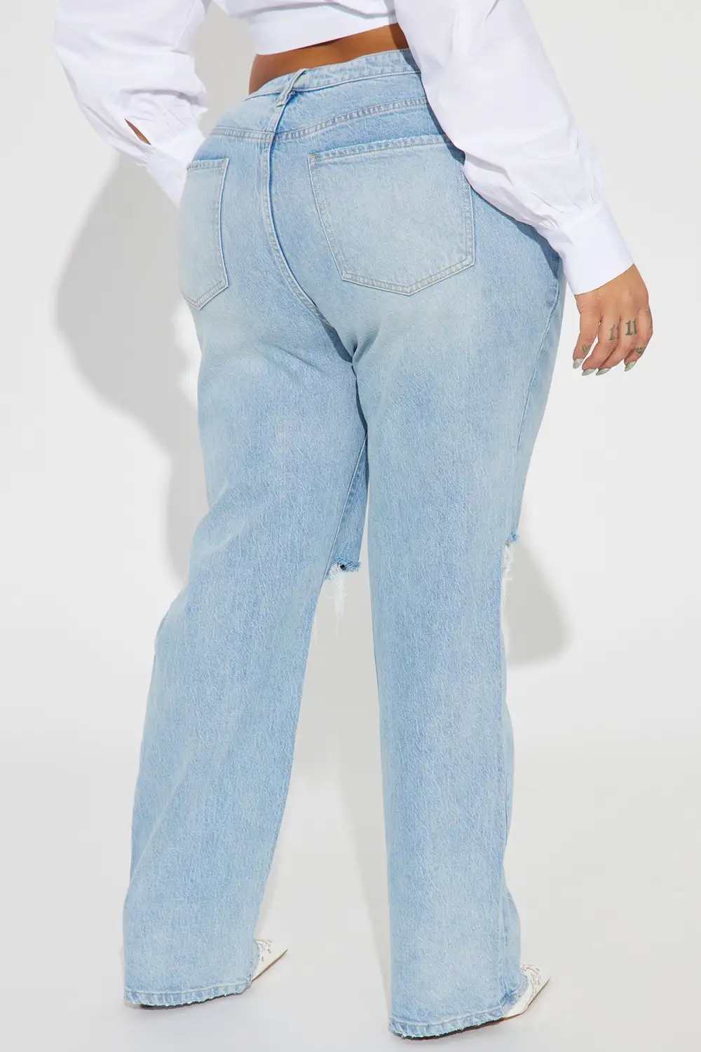 Playing Games Ripped Straight Leg Jeans - Medium Wash-Aldronix