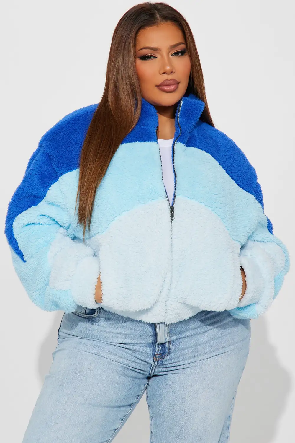 Cozy Little Teddy Jacket - Blue/combo-Aldronix
