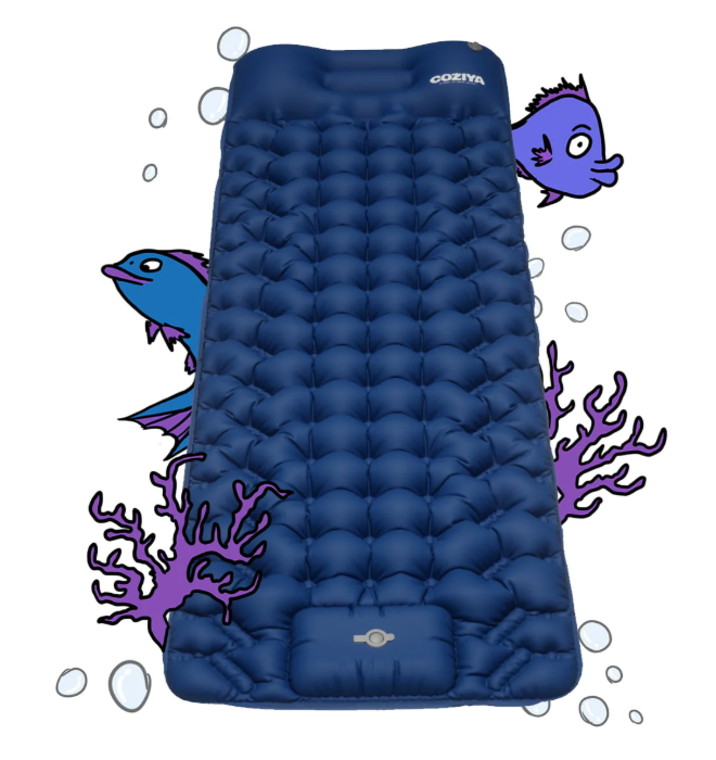 Inflatable sleeping mat with storage bag, ergonomic inflatable camping mat-Aldronix