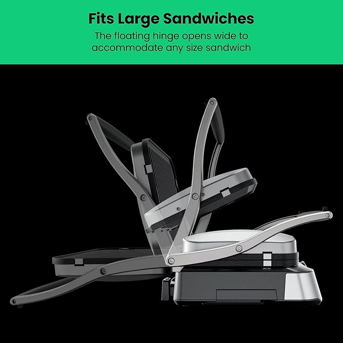 Prensa Panini Digital 5 en 1 con Grill y Plancha Reversible-Aldronix