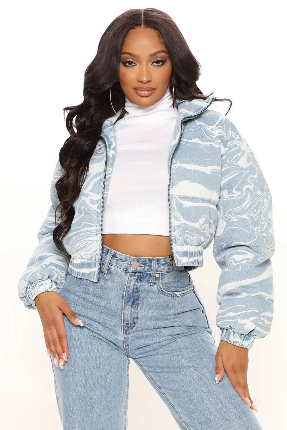 Psyched Out Puffer Jacket - Blue/combo-Aldronix