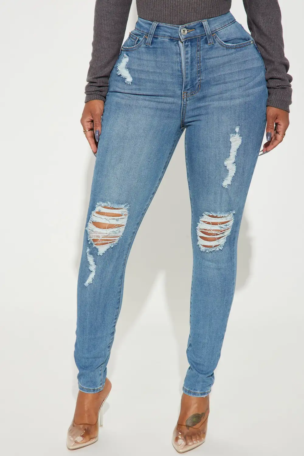 Move It High Stretch Curvy Skinny Jean - Light Wash-Aldronix