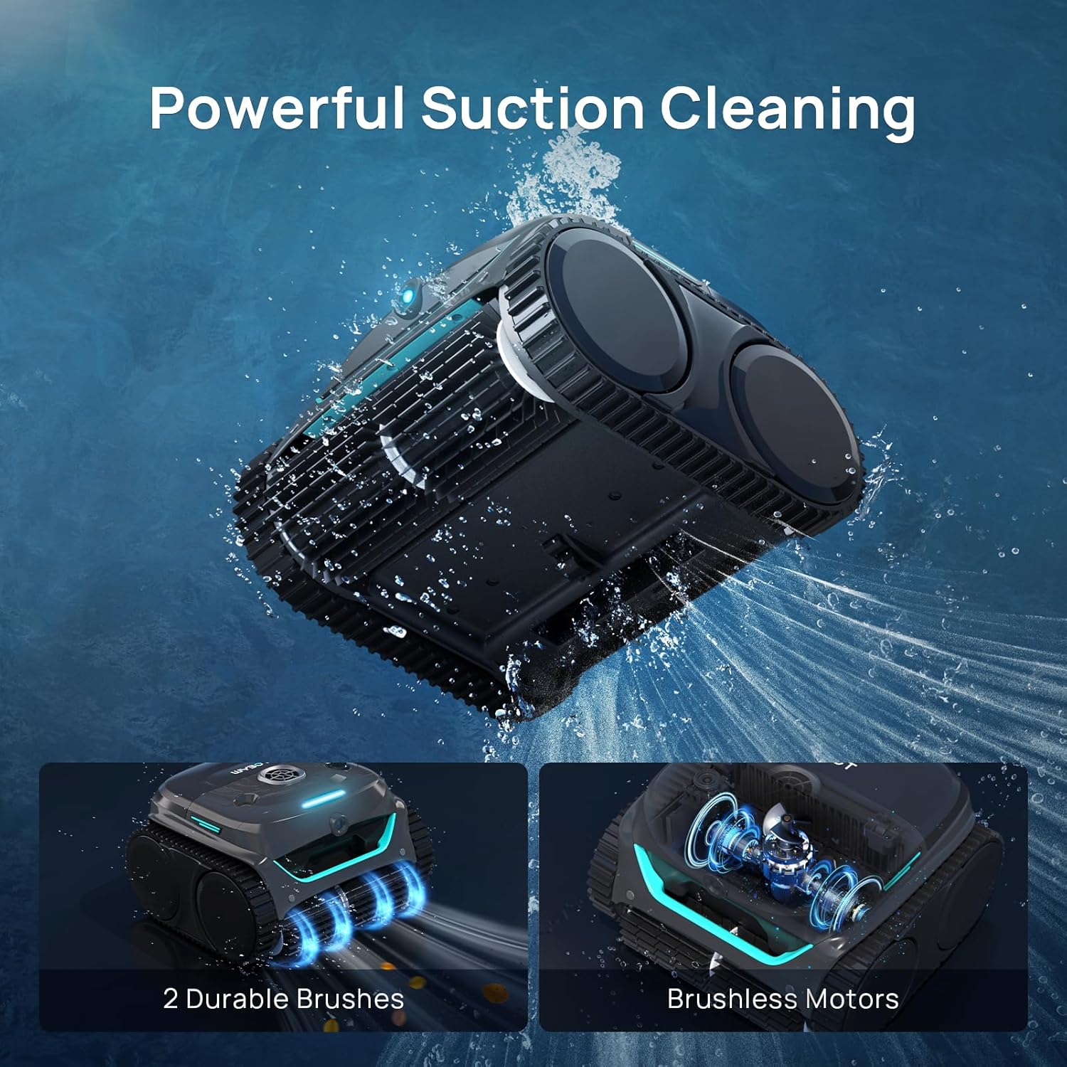 (2025 New)  C2 Vision Robotic Pool Vacuum with AI Camera, Ultra-Fine Filtration Pool Cleaners for Above&Inground Pools, Comprehensive 8 Mode, Wall Climbing, Smart Navigation, Gray-Aldronix