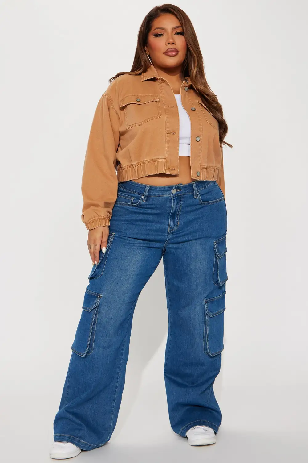 Like A Charm Denim Bomber Jacket - Tan-Aldronix