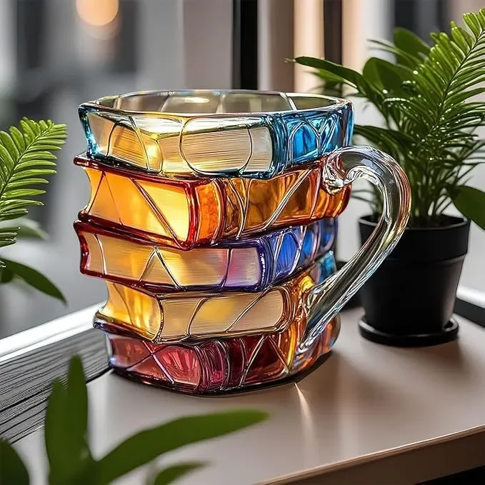 Handmade Painted Book Mug-Aldronix