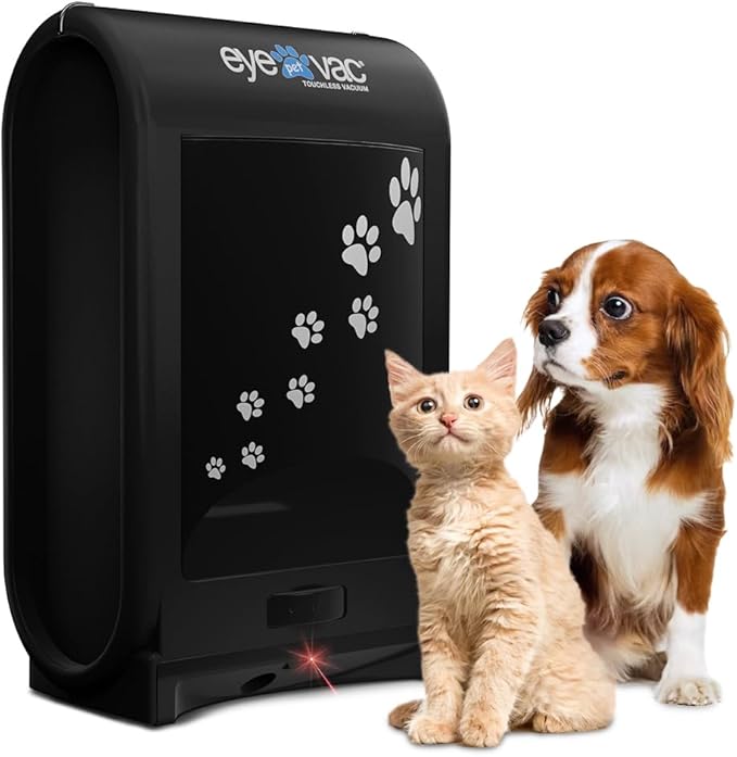 EyeVac Pro Aspiradora automática sin contacto, ultra rápido y potente, ideal para barrer el pelo de las mascotas, comida sucia, cocina, aspiradora con cable, sin bolsa, sensores automáticos, 1400 W (blanco)-Aldronix