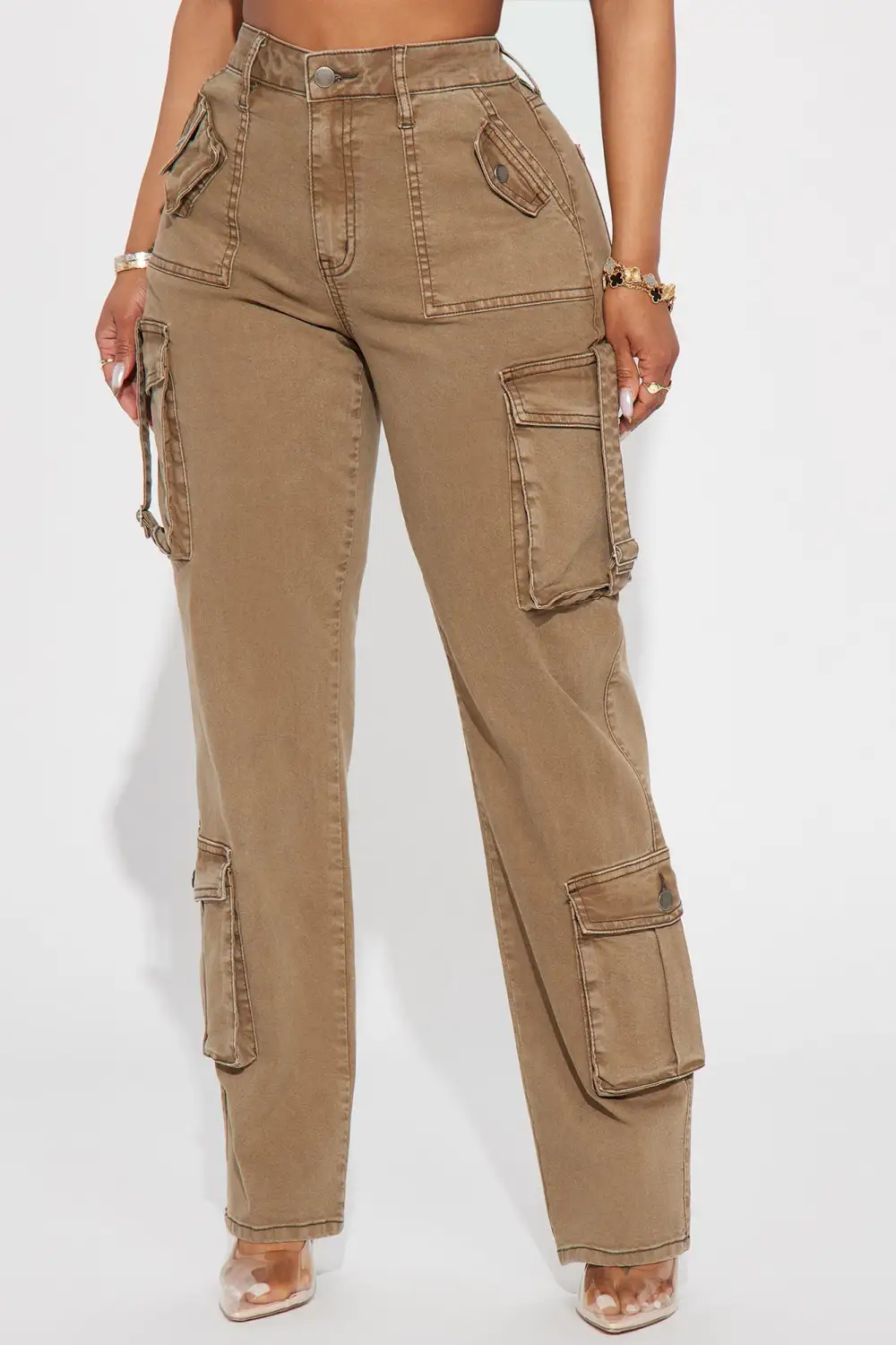 Nothing Left To Say Cargo Jeans - Olive-Aldronix
