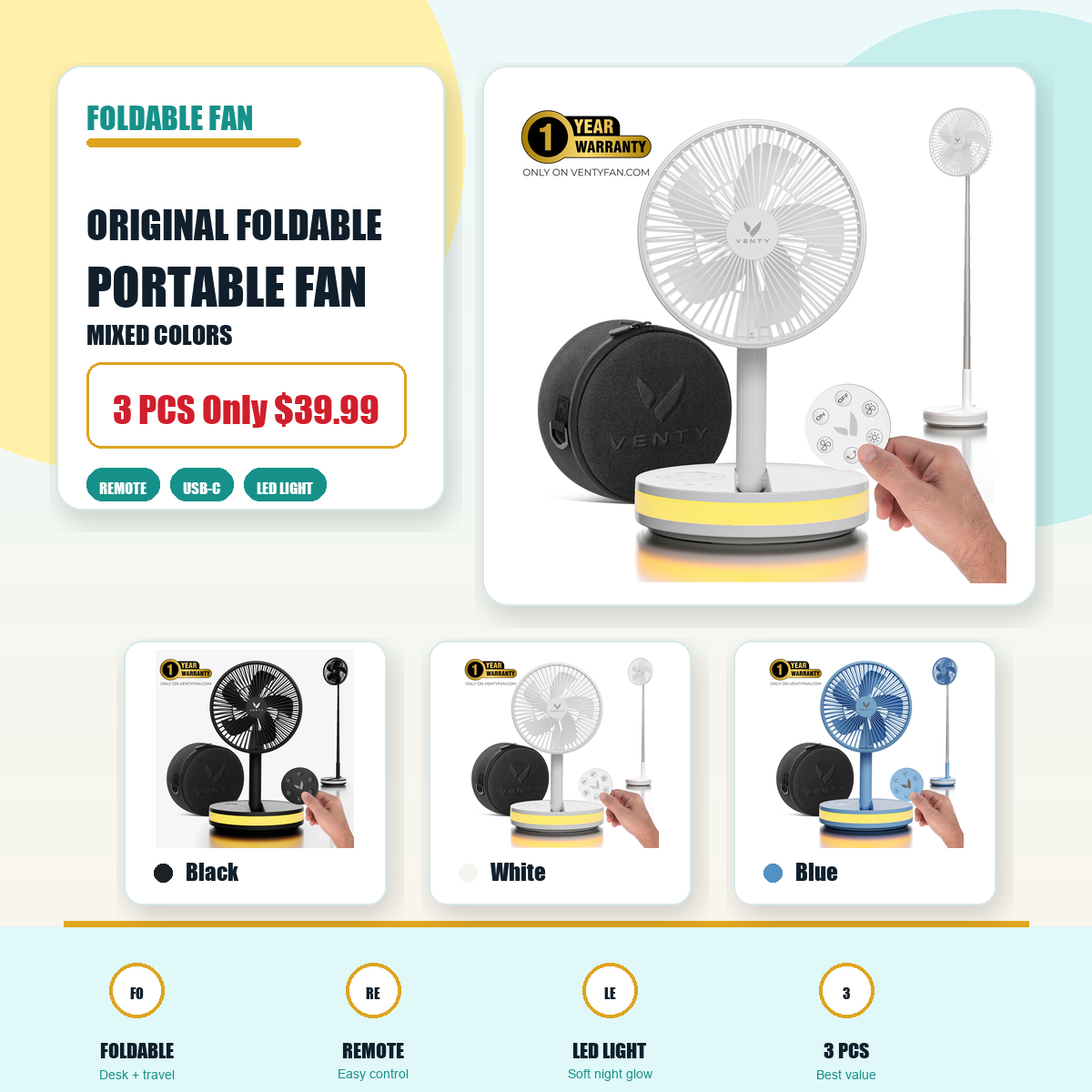 ORIGINAL Foldable Portable Fan