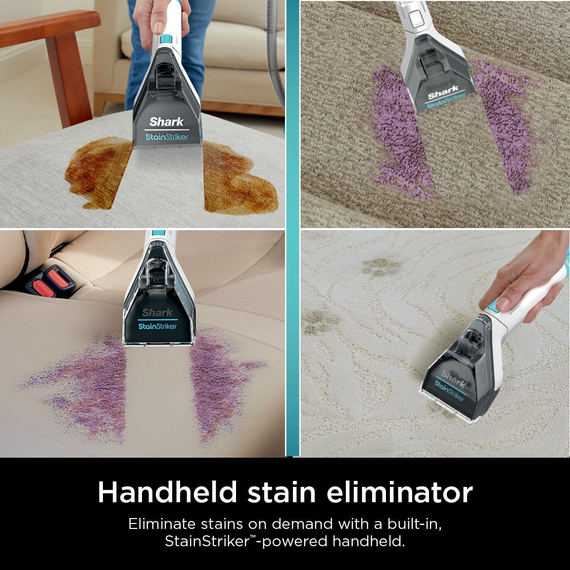 PX201 StainStriker Portable Carpet & Upholstery Cleaner, Spot, Stain, & Odor Eliminator, 3 Attachments, Perfect for Pets, Carpet, Area Rugs, Couches, Upholstery, Cars & More, White-Aldronix
