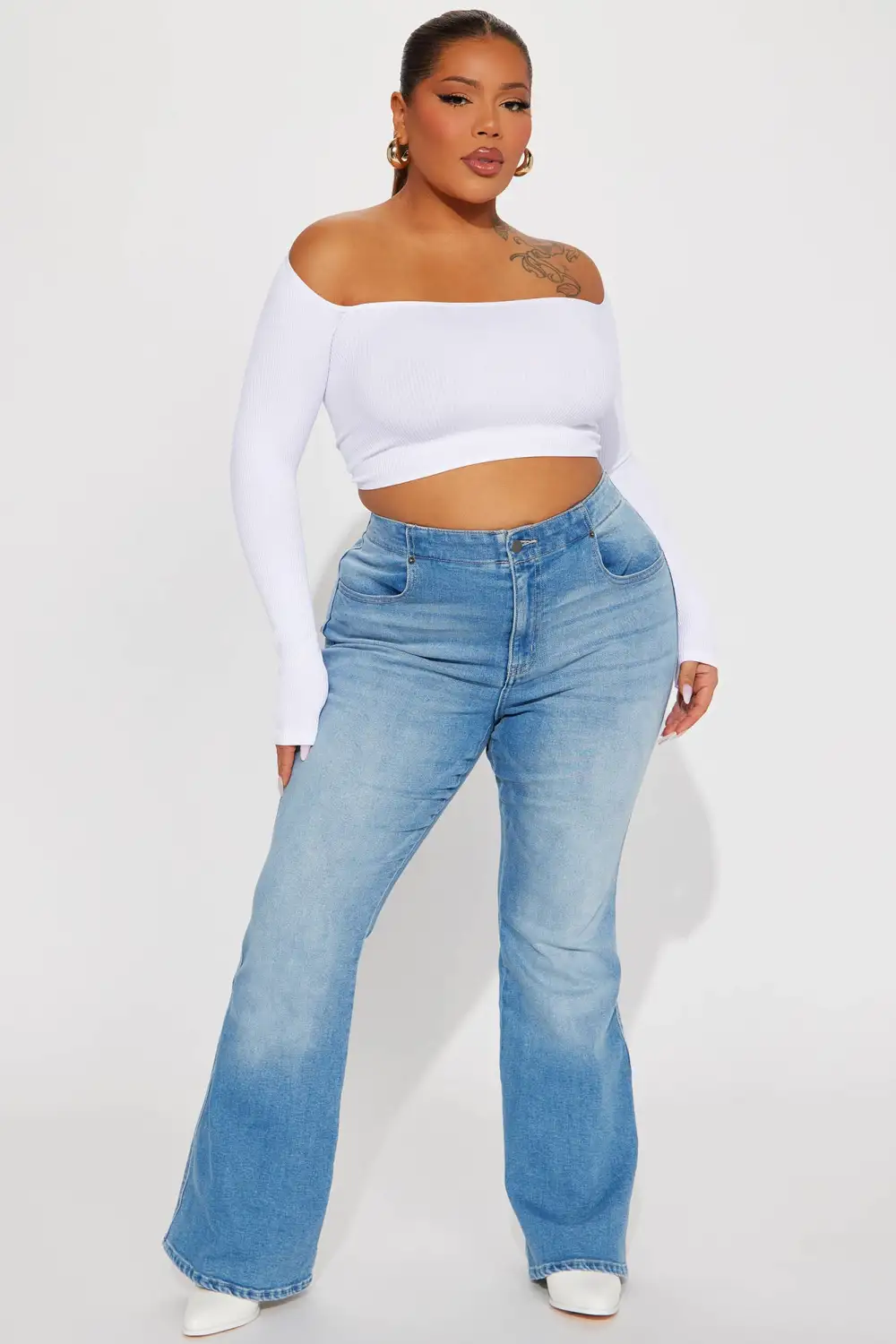 Houston Lace Up Bootcut Jean - Medium Wash-Aldronix