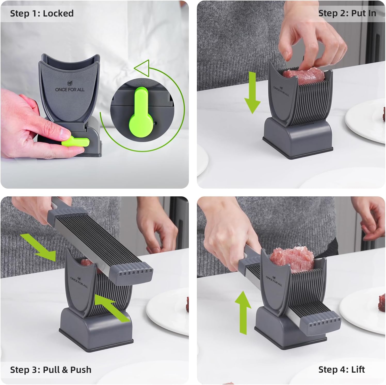 Fresh Meat Slicer Cleaver Kitchen Knife Set For Meat Slicing Shredding, Manual Meat Cutter Food Slicer For Beef Pork Mutton For Home Cooking BBQ Hot Pot-Aldronix