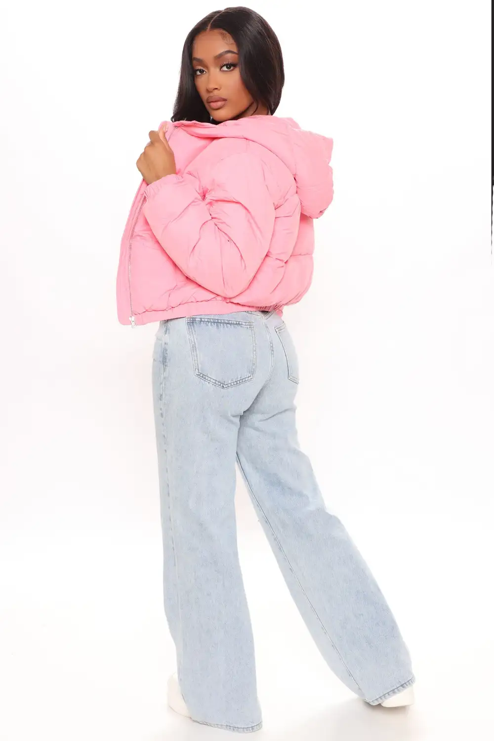 Can't Be Beat Cropped Puffer Jacket - Pink-Aldronix