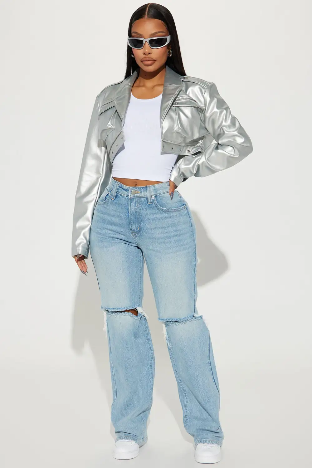 Playing Games Ripped Straight Leg Jeans - Medium Wash-Aldronix