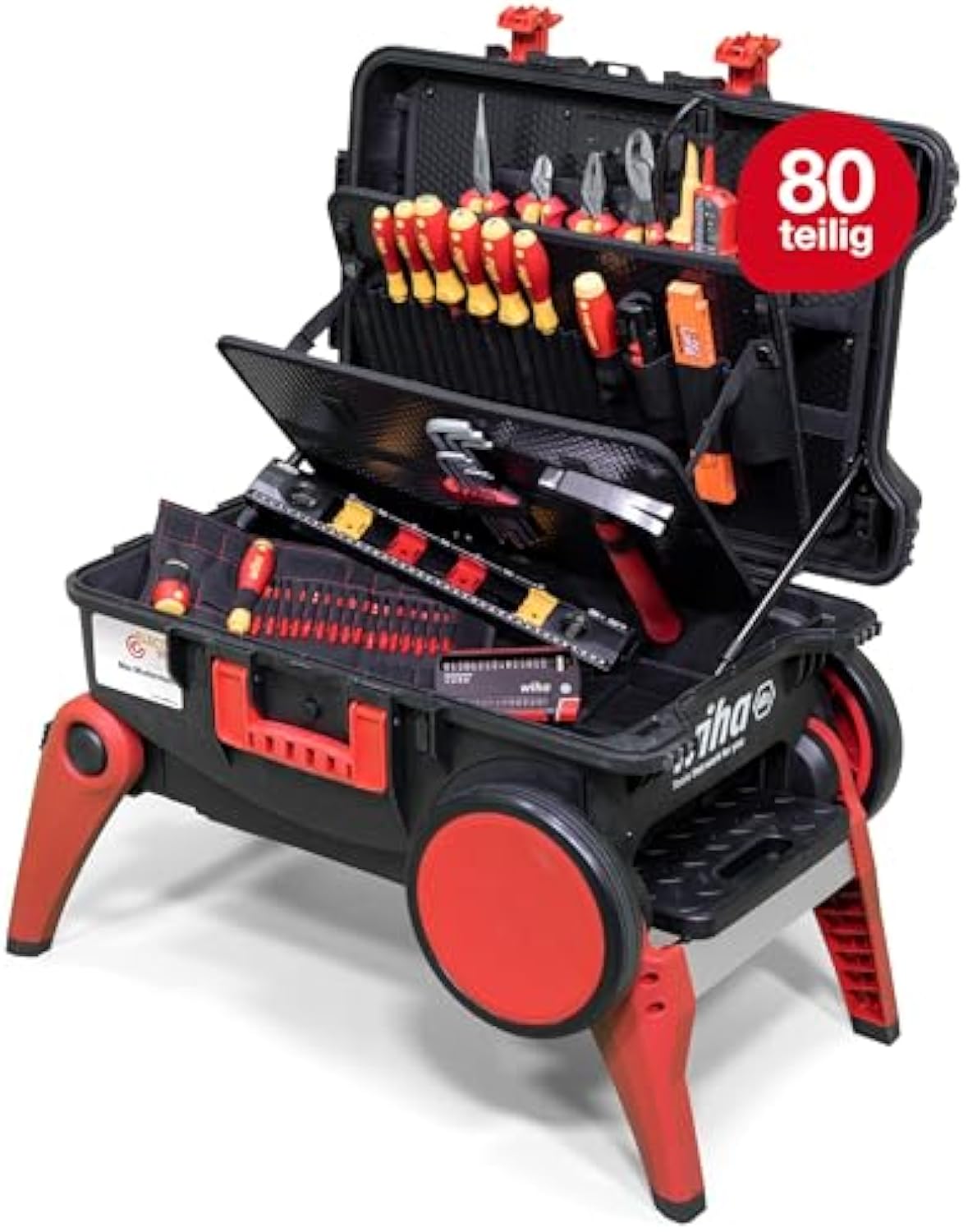 Electric Tool Box Set - 80 Piece Assortment with Wheels-Aldronix
