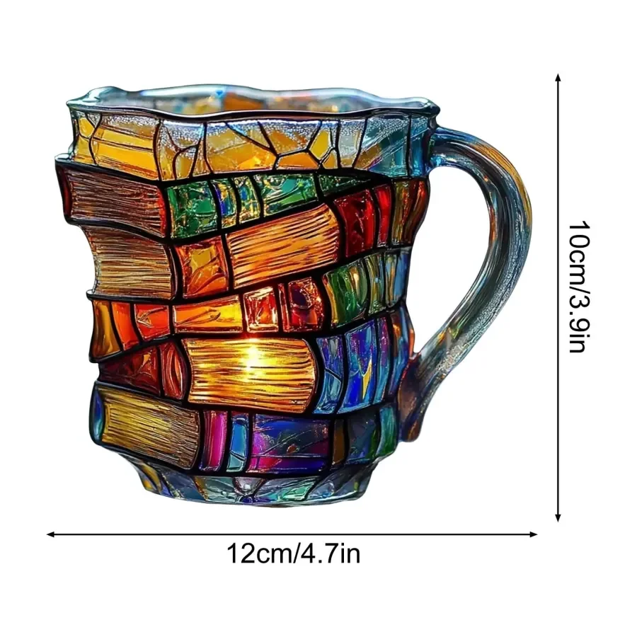 Handmade Painted Book Mug-Aldronix