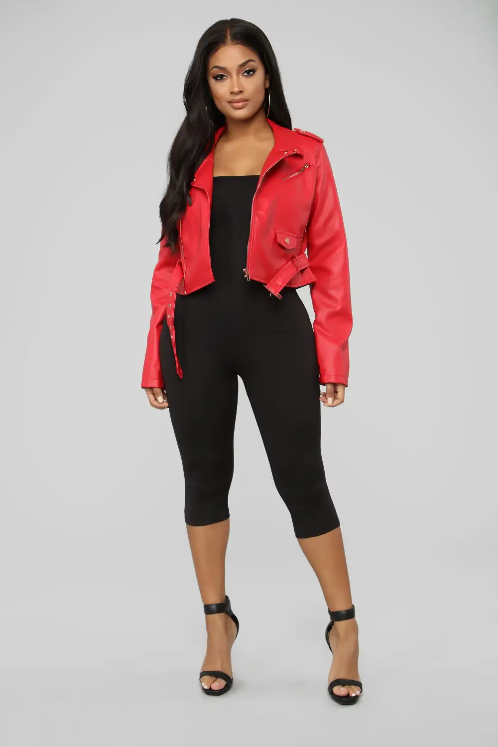 Remind Me Later Faux Leather Jacket - Red-Aldronix