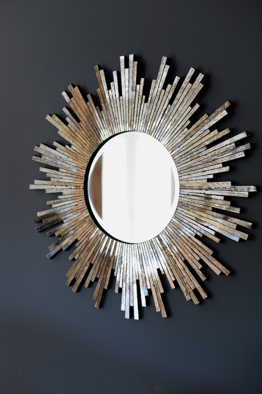 Large Burnished Sunburst Mirror-Aldronix
