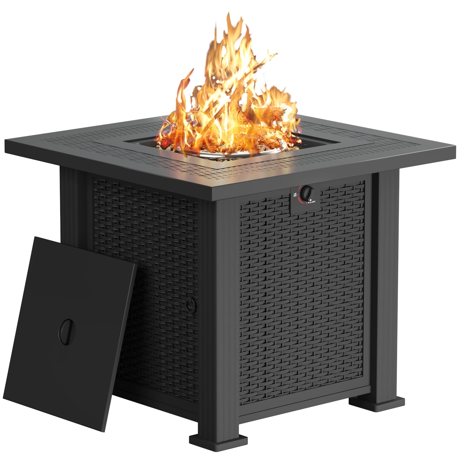 28" Square 50000 BTU Propane Fire Pit Table-Aldronix