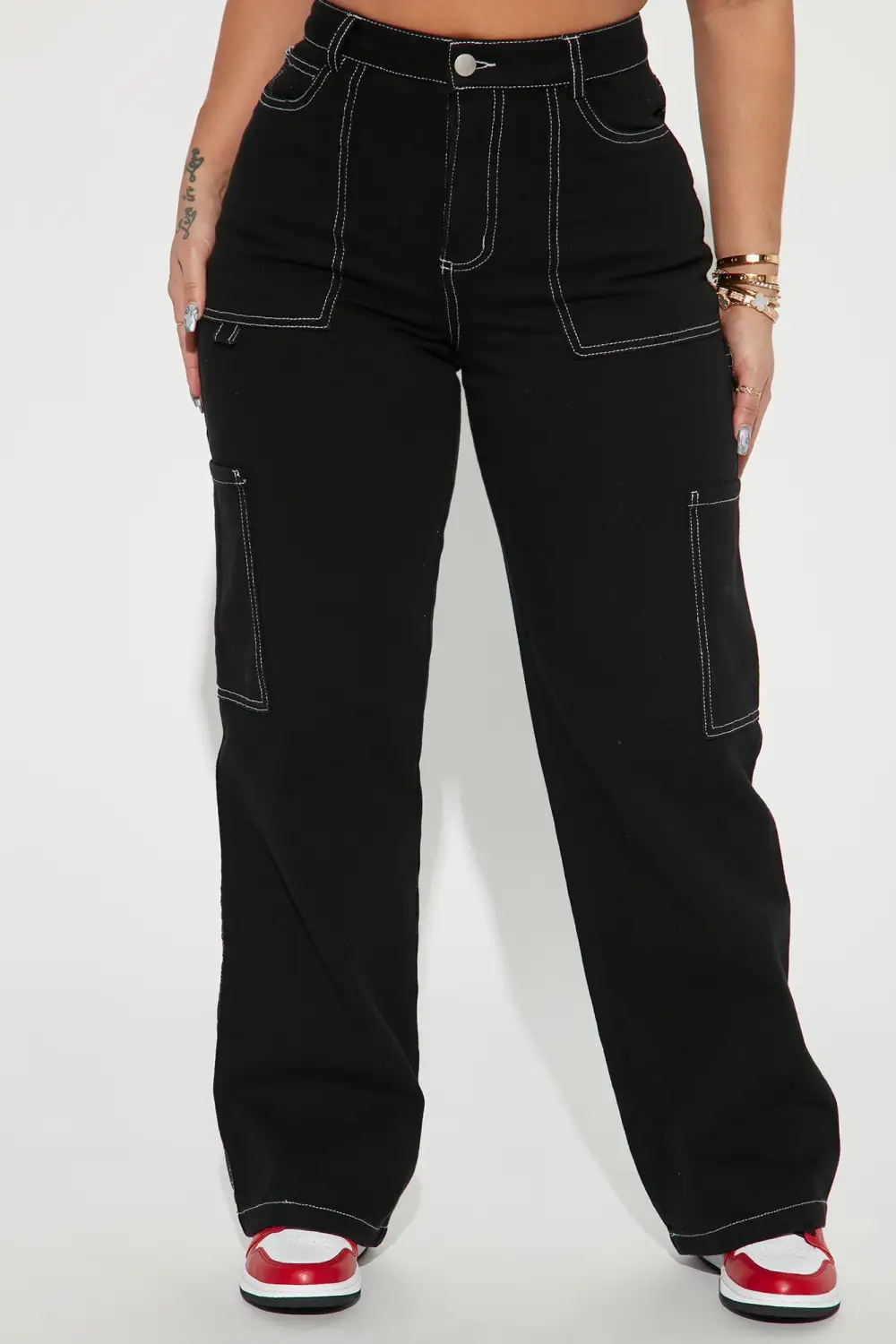 Take A Risk High Rise Utility Jean - Black-Aldronix