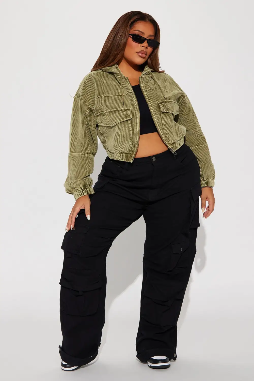 Ellie Corduroy Jacket - Olive-Aldronix