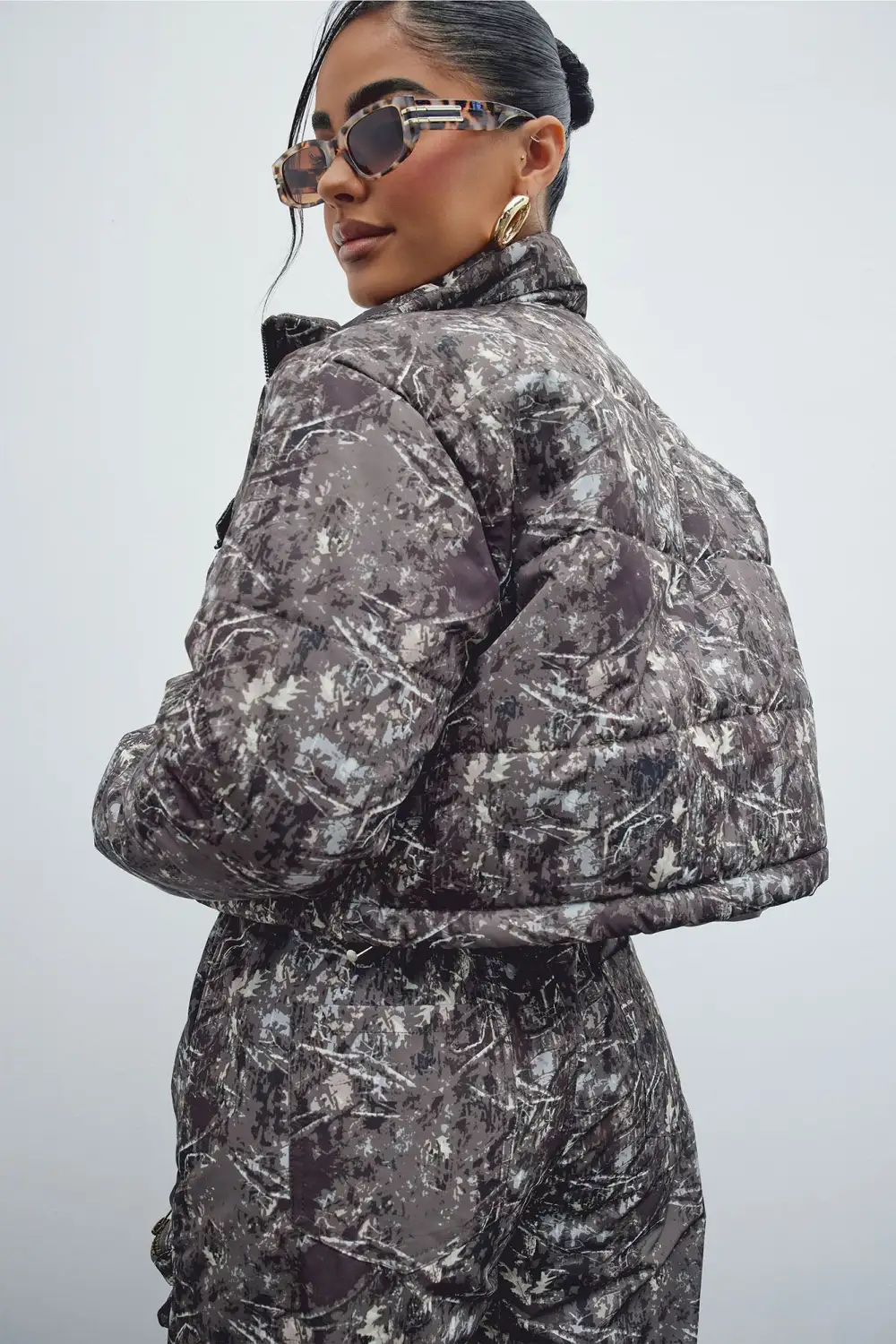 Fearless Hunter Camo Puffer Jacket - Olive/combo-Aldronix