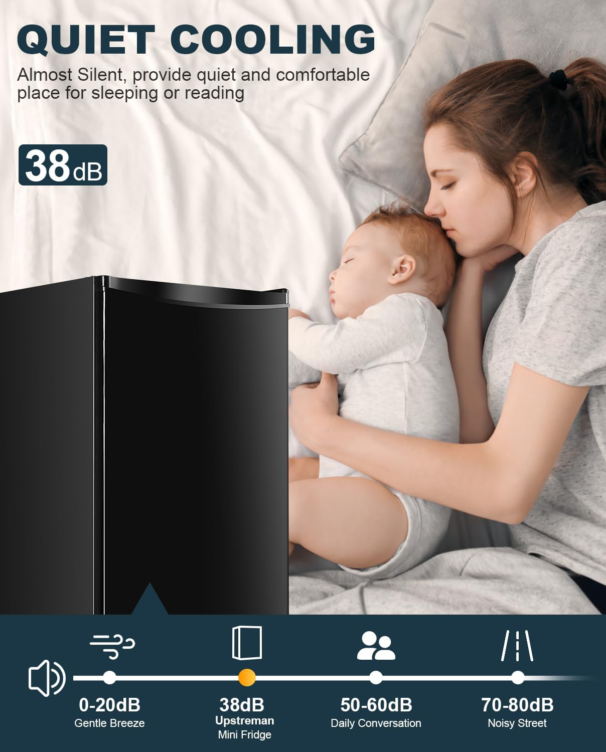  3.2 Cu.Ft Mini Fridge with Freezer, Single Door Mini Fridge, Dorm Fridge, Adjustable Thermostat, Mini Refrigerator for Bedroom, Office, Dorm, Black-BR321-Aldronix