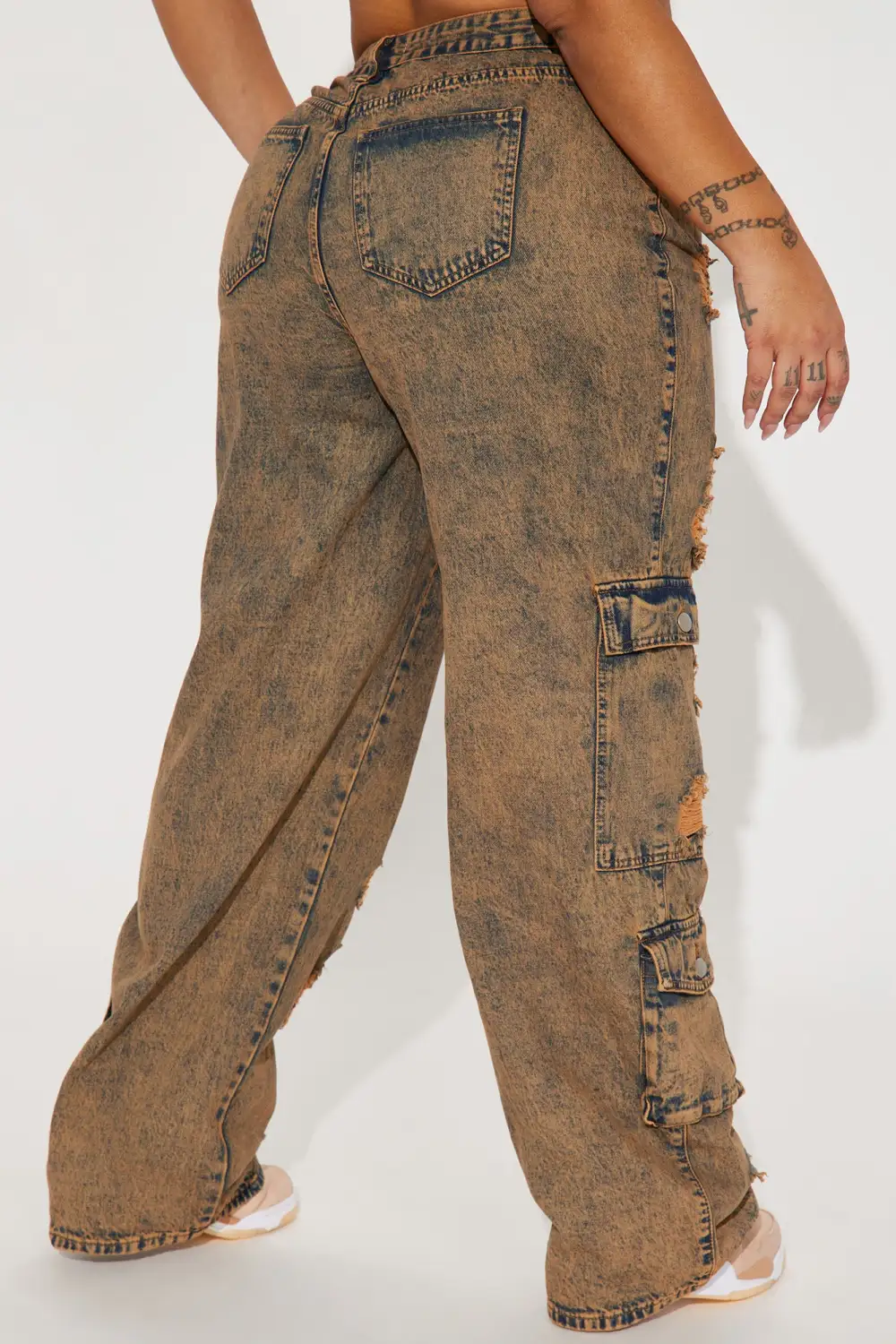 Riley Ripped Baggy Cargo Jean - Copper-Aldronix