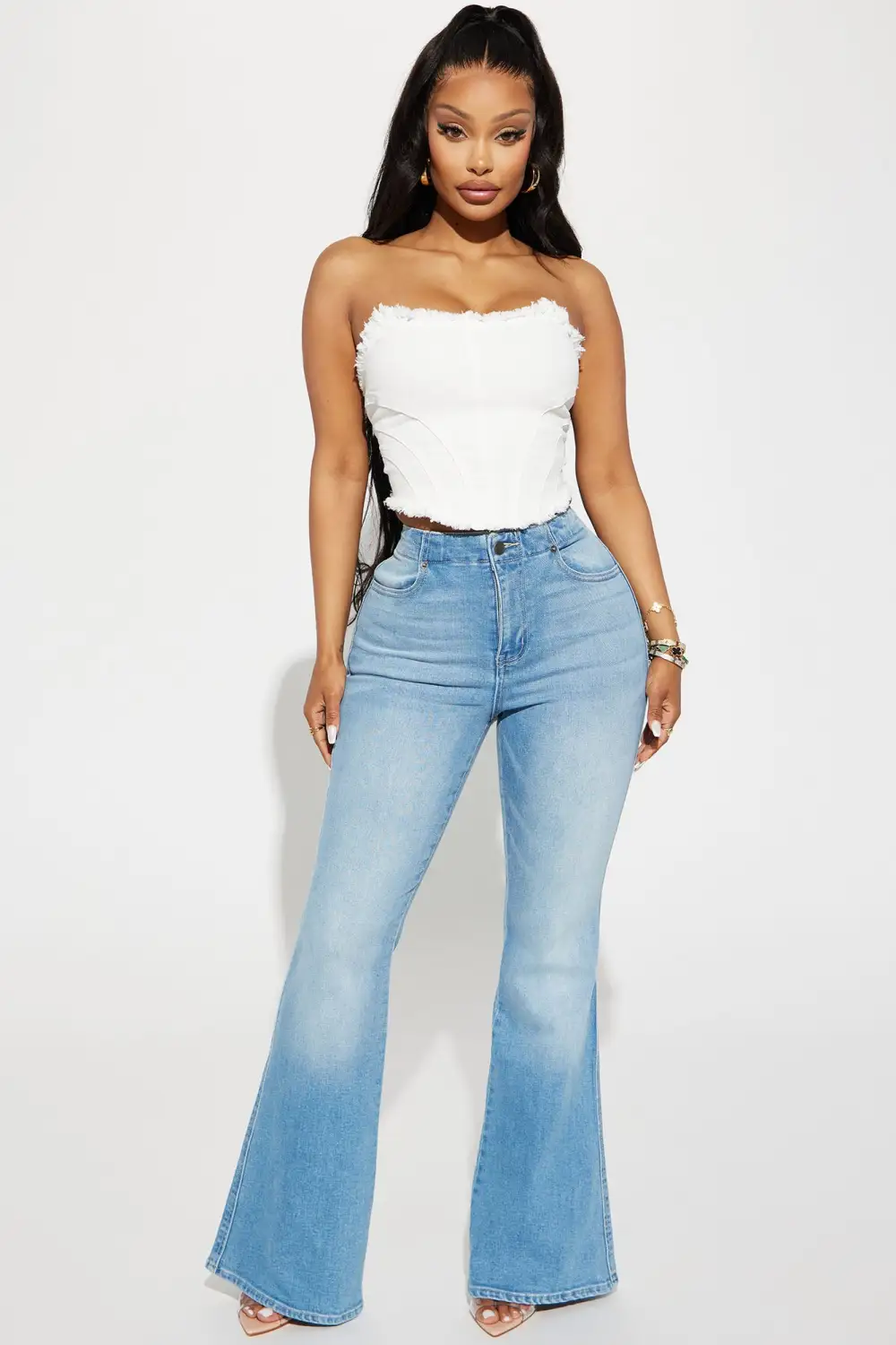 Houston Lace Up Bootcut Jean - Medium Wash-Aldronix
