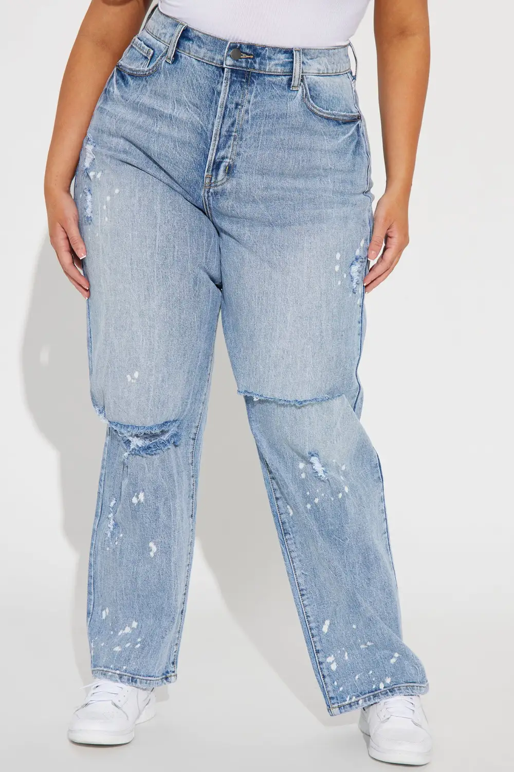 High School Sweetheart 90's Straight Leg Dad Jeans - Vintage Blue Wash-Aldronix