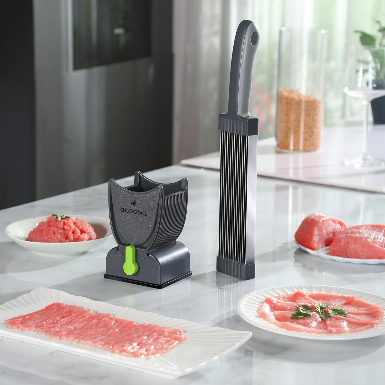 Fresh Meat Slicer Cleaver Kitchen Knife Set For Meat Slicing Shredding, Manual Meat Cutter Food Slicer For Beef Pork Mutton For Home Cooking BBQ Hot Pot-Aldronix
