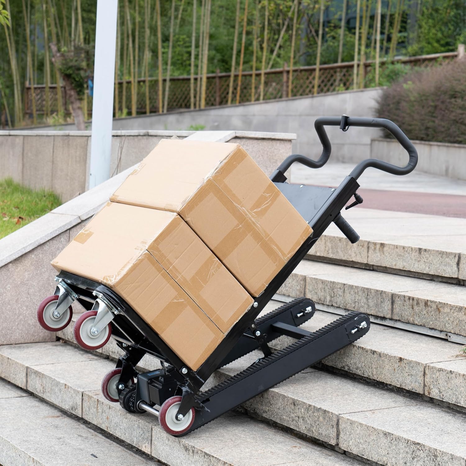 Y-Electric Stair Climbing-hand truck with Motor - 48V20Ah Lithium Battery - Heavy Duty Steel Folding hand trolley - perfect For Everyone-Aldronix