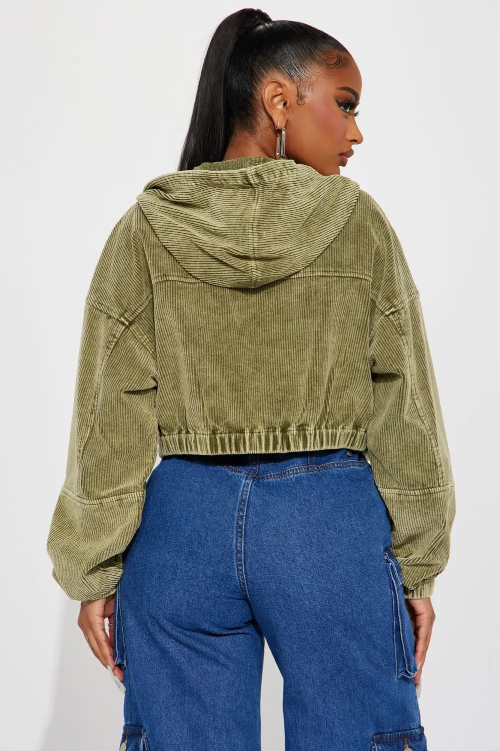 Ellie Corduroy Jacket - Olive-Aldronix